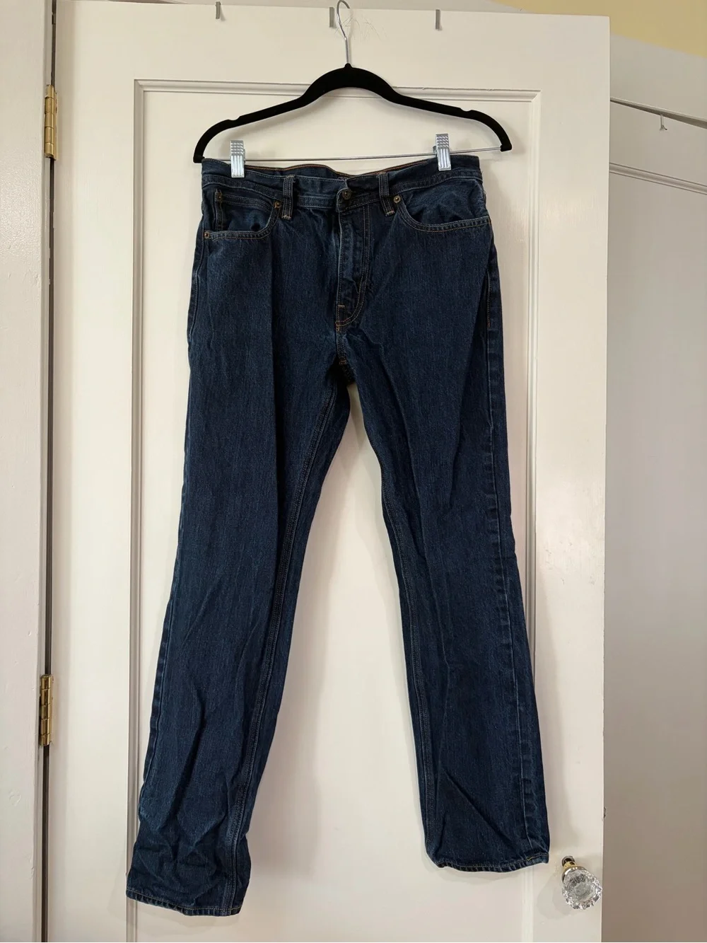 J. Crew Men's Dark Blue Straight Jeans